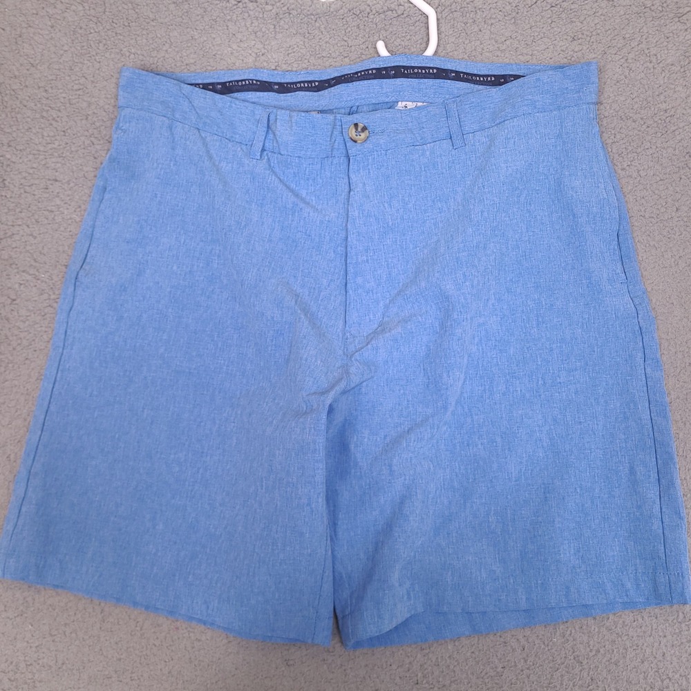 TailorByrd Mens Performance‎ Golf Shorts Blue Flamingo Size 36 Stretch Heathered